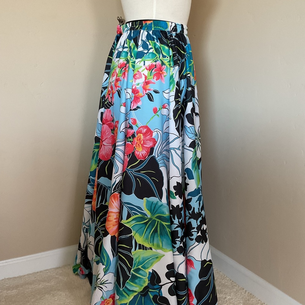 Rachel Zoe Maxi Skirt Floral Print Silky Size S - Picture 2 of 6